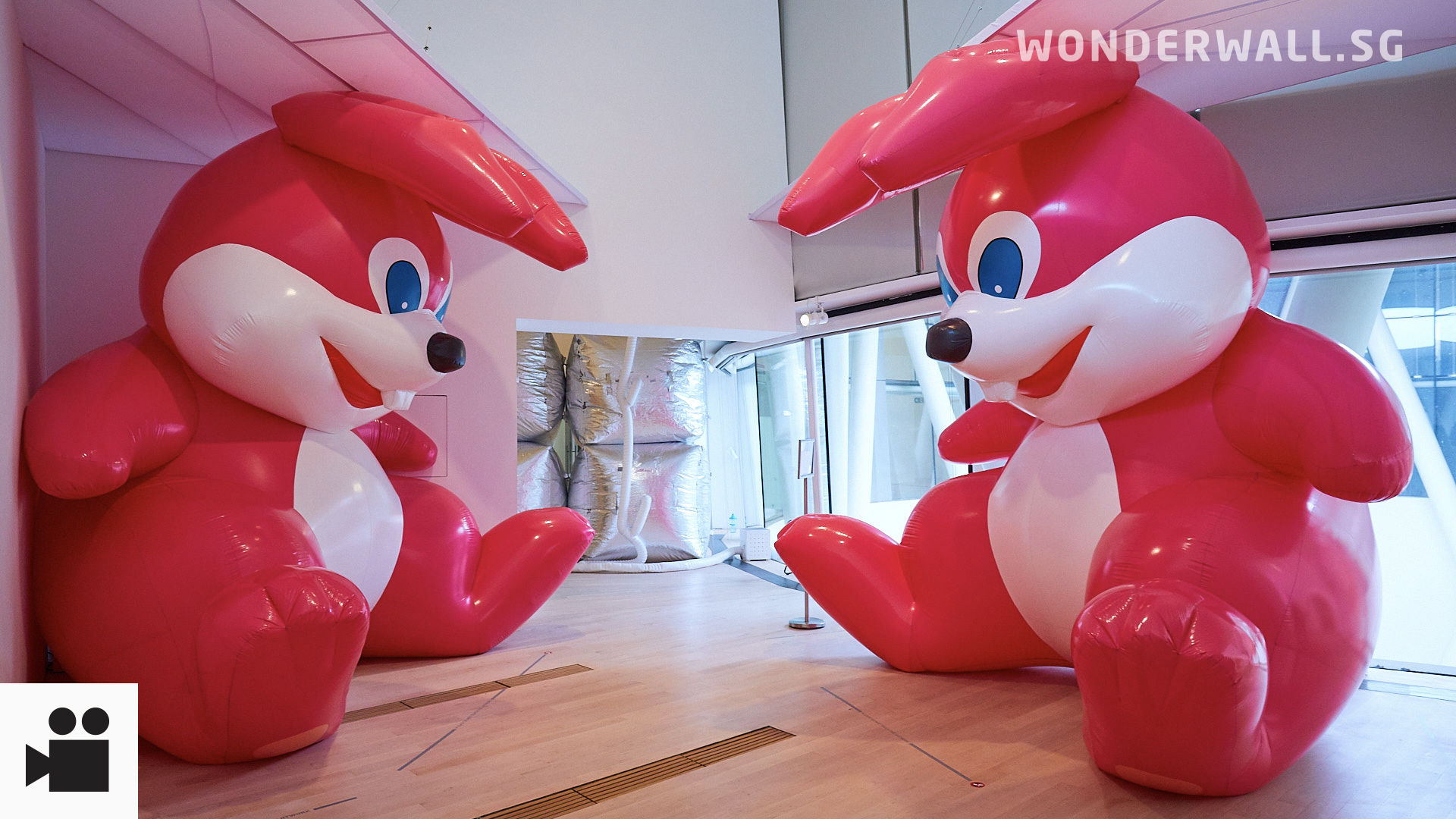 Check Out Giant Bunnies And A Massive Moon At "Floating Utopias" Exhibition