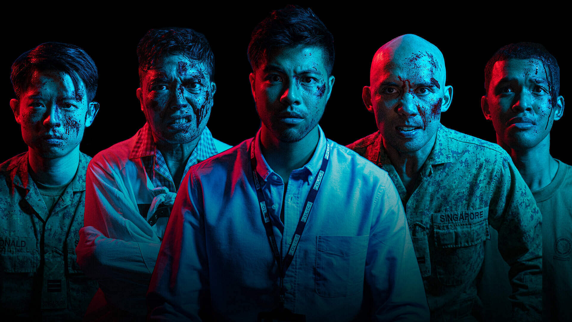 The cast (L-R): Ronald Goh, Bright Ong, Benjamin Kheng, Erwin Shah Ismail, Irsyad Dawood