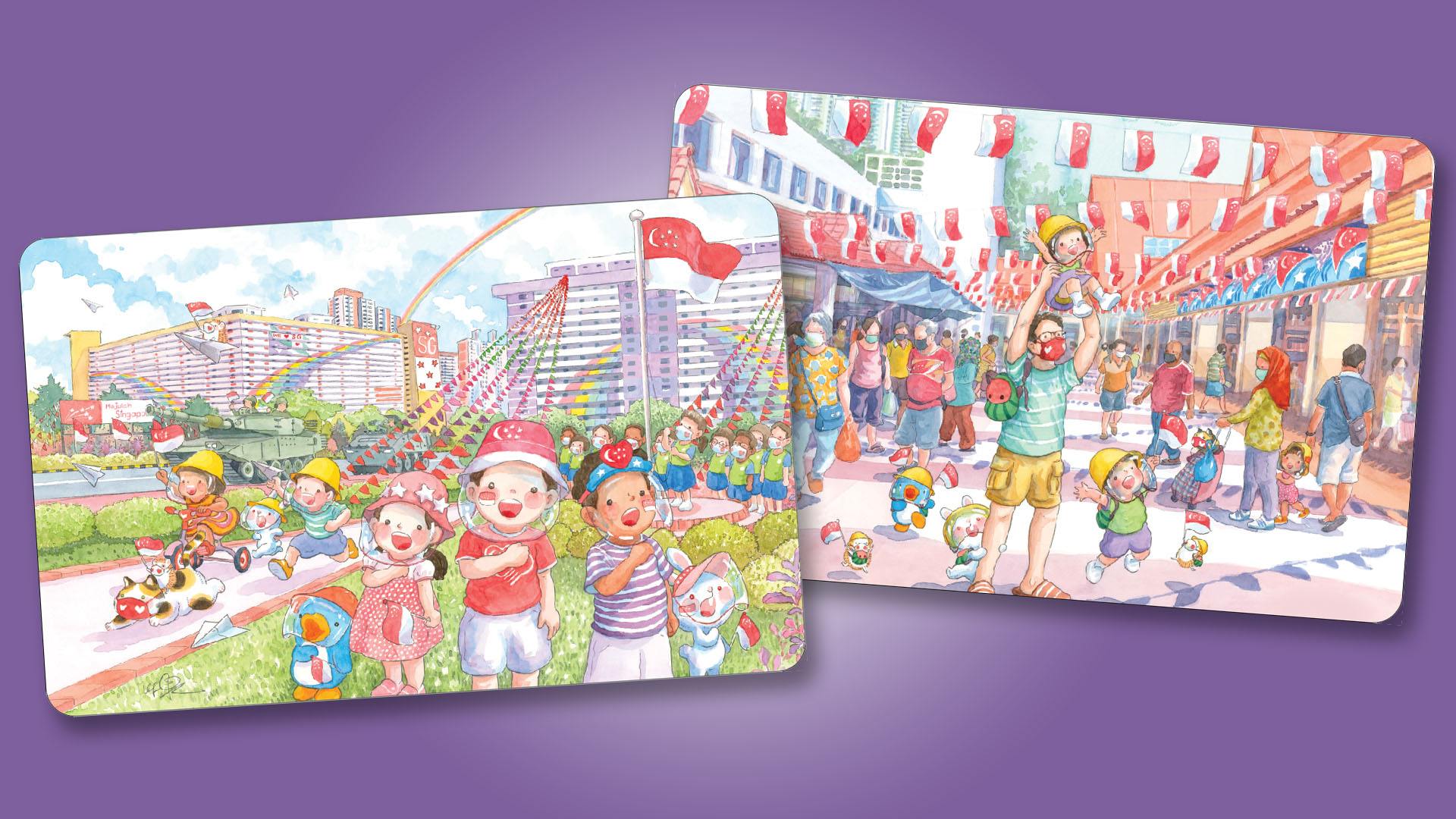 Limited-Edition EZ-Link Cards With National Day Designs By Local Artist Ah Guo