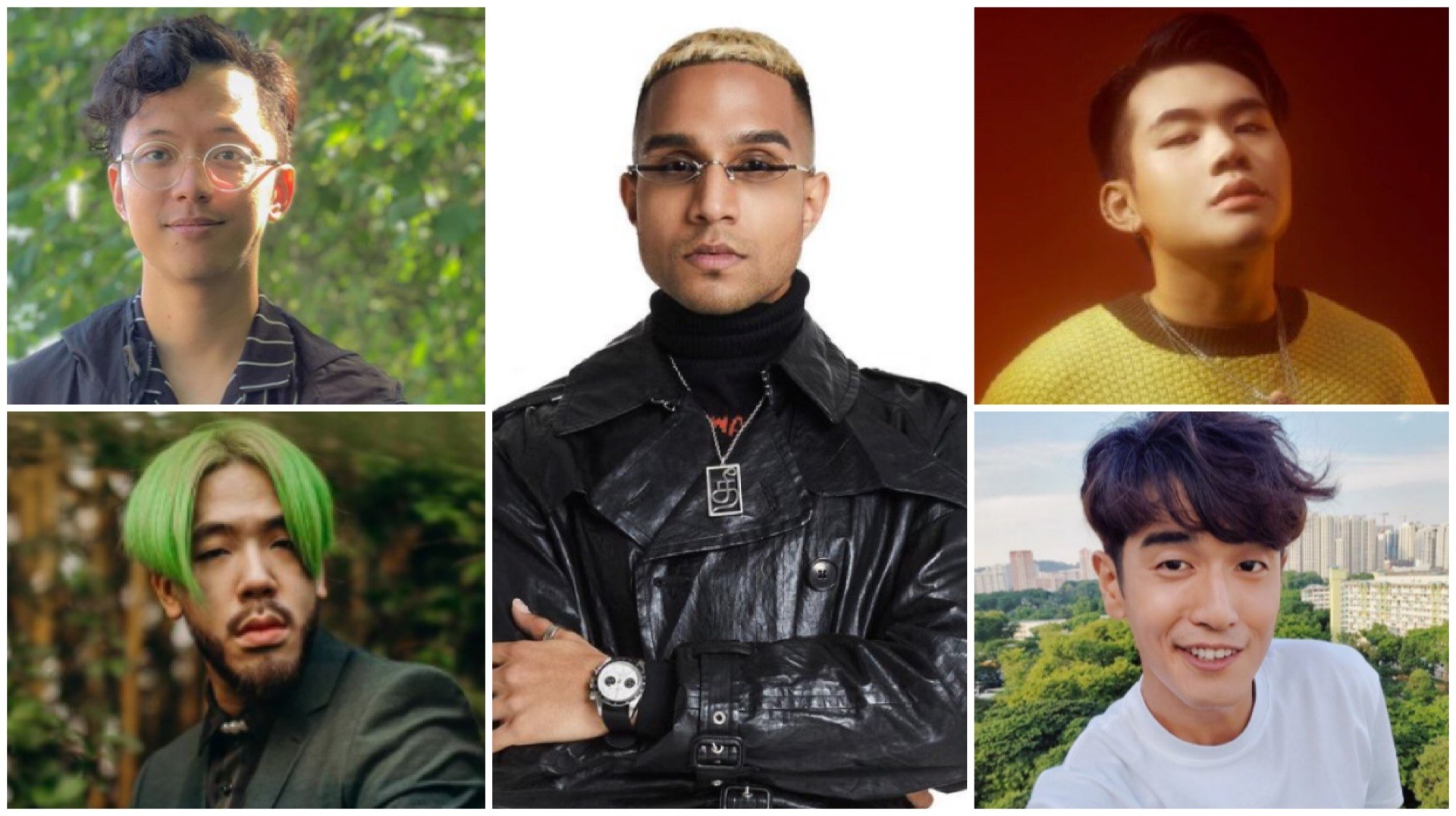 (Clockwise from top left) Sezairi, Yung Raja, Dominic Chin, Nathan Hartono and Shigga Shay are all alumni of Music and Drama Company, and they're still using their musical gifts to educate and celebrate our Little Red Dot.