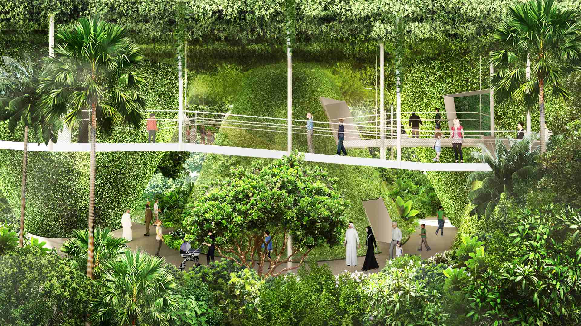 An artist's impression of the Canopy Walk at the Singapore Pavilion at Expo 2020, which was postponed from last year to 1 Oct this year.